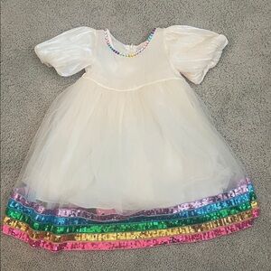 Lola and the boys-Rainbow Sequin Kids Dress